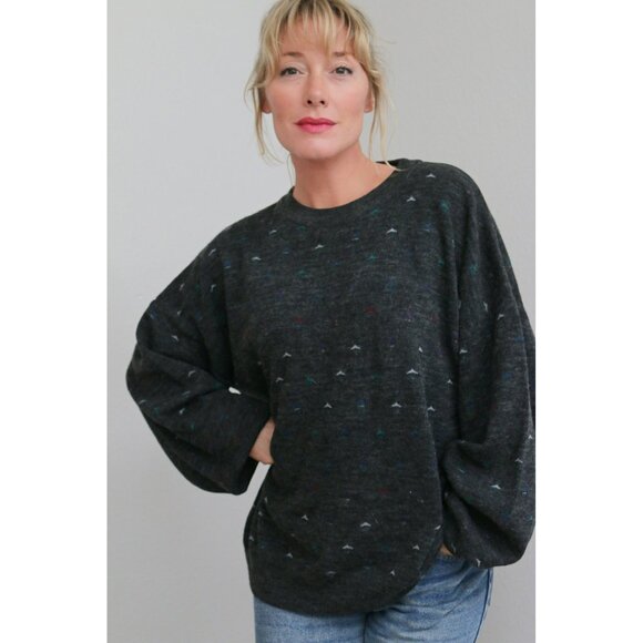 1990's Oversized Charcoal Sweater // Men's Large to Extra Large ~ Women's XXL XL - Picture 2 of 8